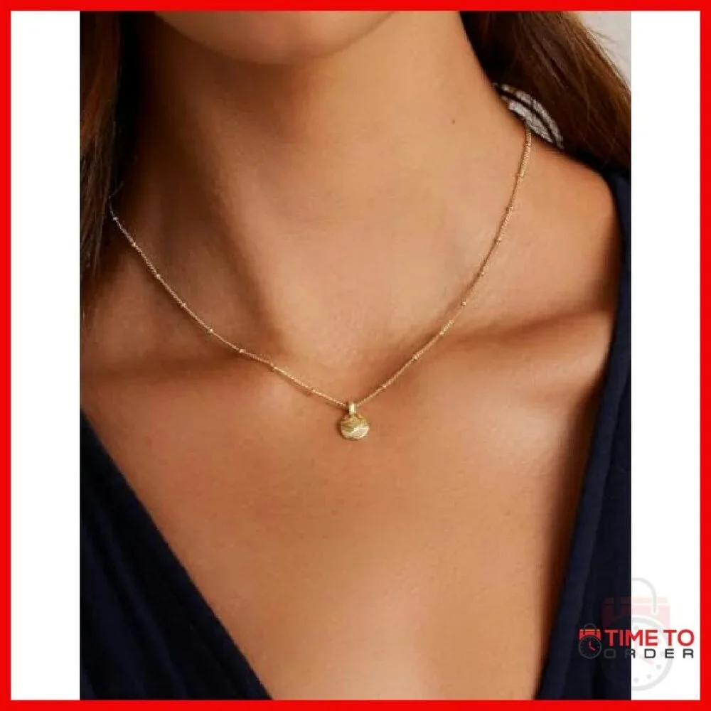 18k Gold Plated Necklace 16 Inch Chain Dainty Layering Pendant